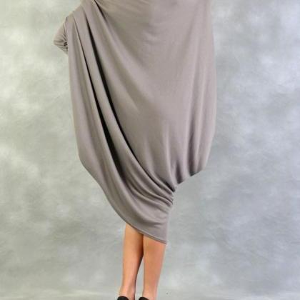 Oversize Grey Loose Top Dress/one Size Asymmetric..